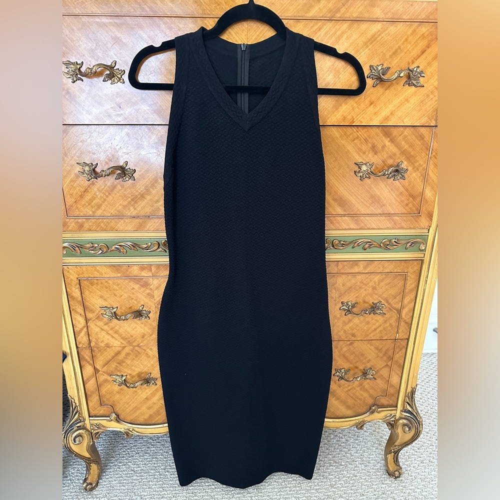 Alaïa Black Textured Knit Bodycon Midi Dress Size 42